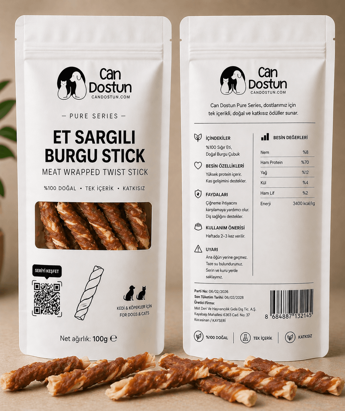 Fleischumwickelter Twist-Stick