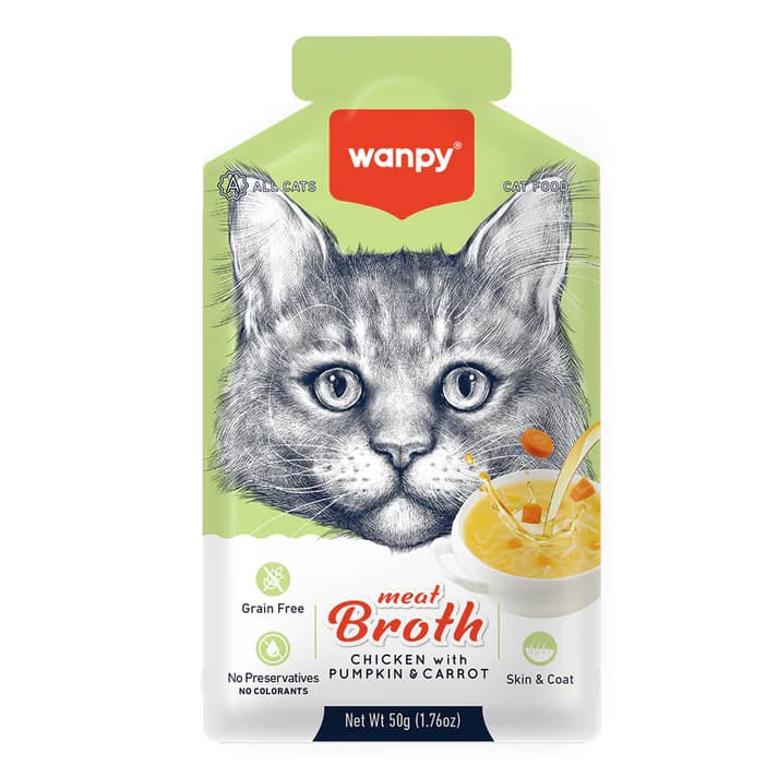 Wanpy Kediler İçin Bal Kabaklı, Havuçlu ve Tavuk Etli Çorba 50G