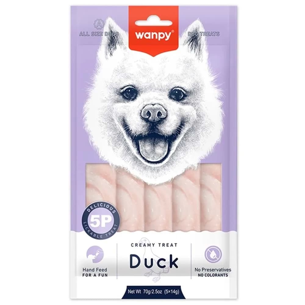 Wanpy Creamy Treat Duck Ördekli Sıvı Köpek Ödülü (5x14 Gr)