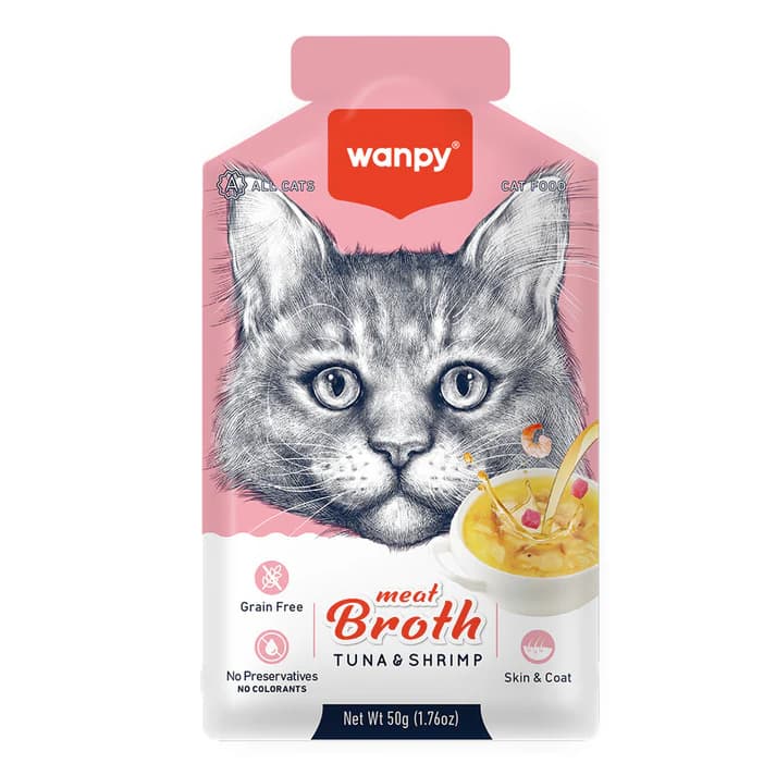 Wanpy Kediler İçin Karidesli ve Ton Balığı Etli Çorba 50G