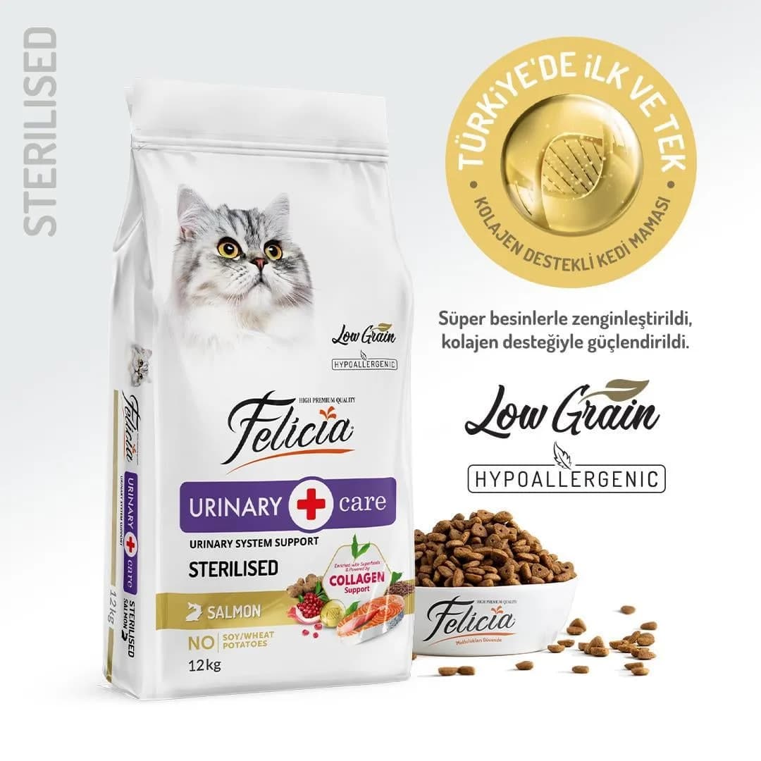 Felicia Urinary care - Sterilised - Salmon Hypoallergenic Urinary System Support 12Kg - Kedi Kuru Maması