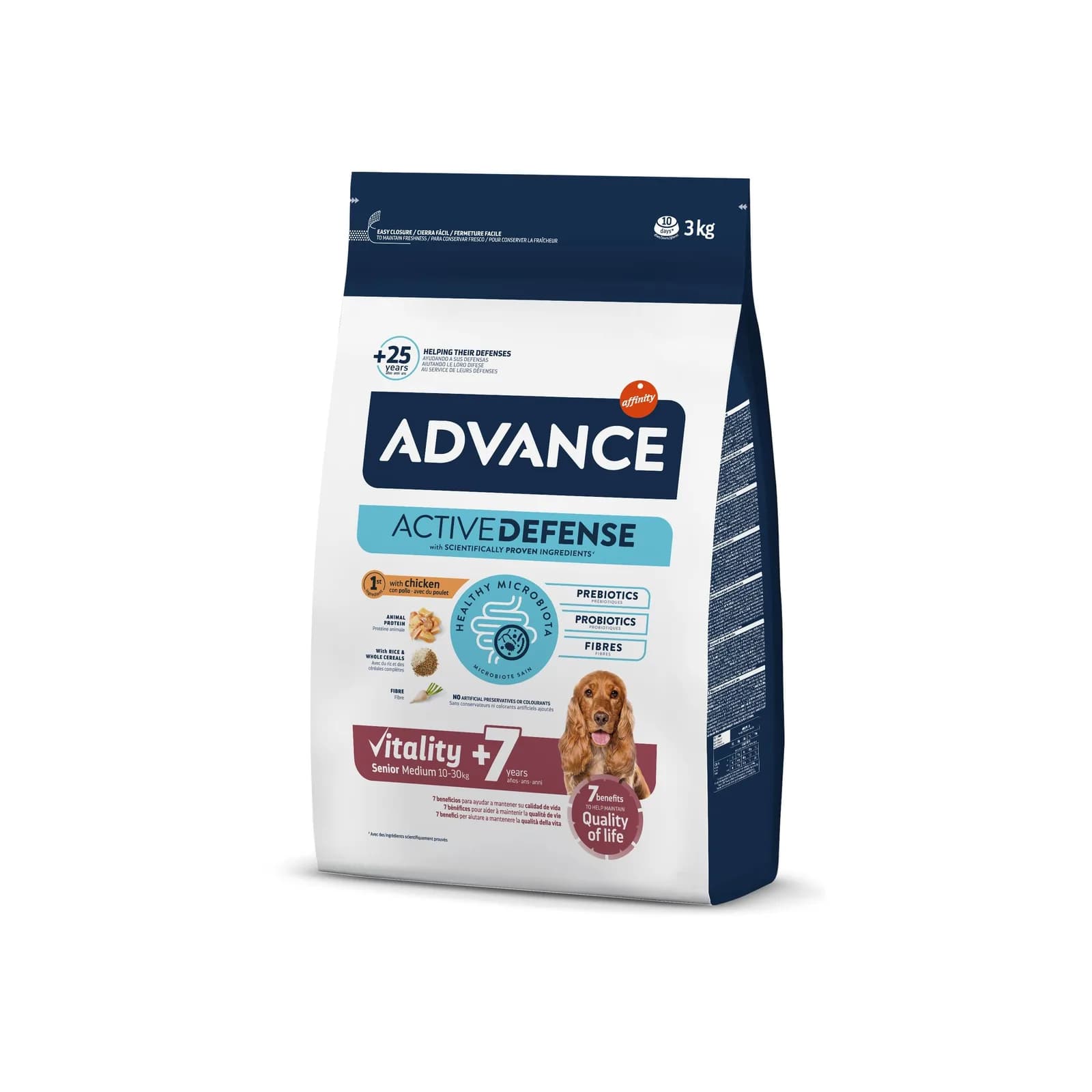 ADVANCE DOG VITALITY SENIOR MEDIUM 3KG (Suitable for Weight 10-30kg/Age over 7 years old)