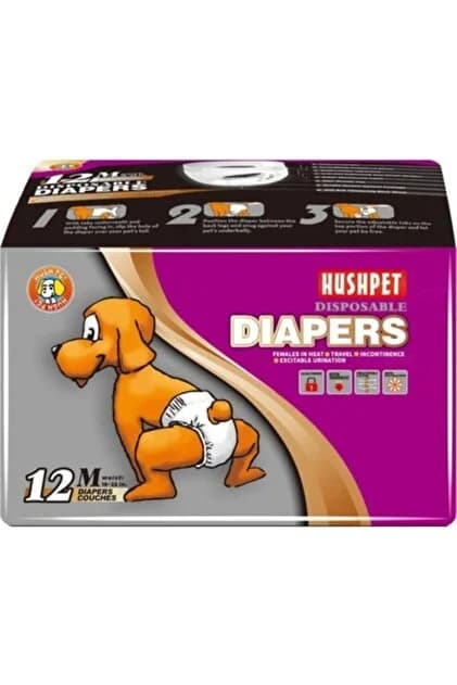 Hushpet Ultra Emici Köpek Külot Çiş Pedi M Beden 12'li